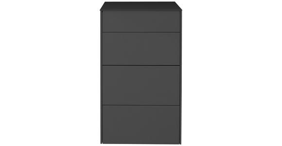 KOMMODE 52/89/42 cm in Anthrazit - Anthrazit/Schwarz, Design, Glas/Holzwerkstoff (52/89/42cm) - Novel