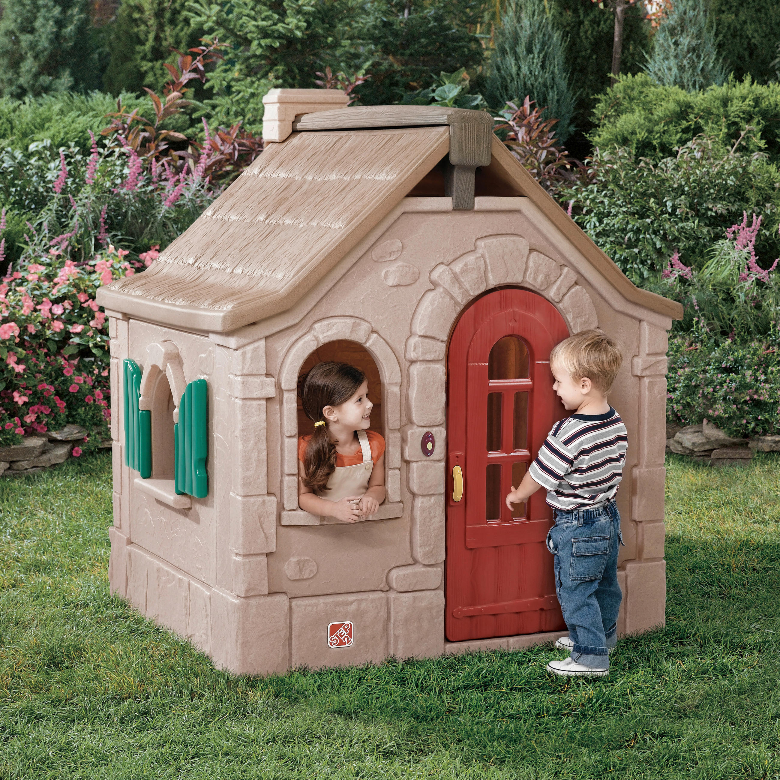 SPIELHAUS 139,7/163/128 cm  - Braun, KONVENTIONELL, Kunststoff (139,7/163/128cm) - Ambia Garden