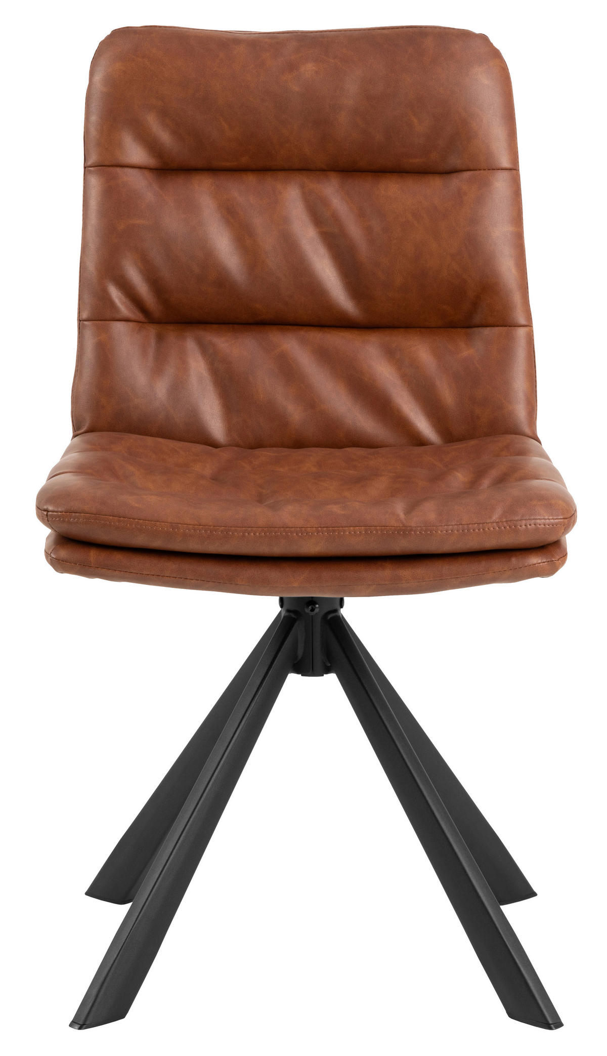 STUHL Lederlook Braun  - Schwarz/Braun, Trend, Textil/Metall (47/85/57cm) - MID.YOU