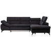 ECKSOFA in Mikrofaser Schwarz  279/210 cm  - Schwarz, Design, Kunststoff/Textil (279/210cm) - Stylife