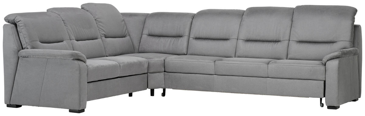 ROHOVÁ SEDACIA SÚPRAVA, textil, sivá - čierna/sivá, Konventionell, drevo/textil (245/303cm) - Beldomo Comfort