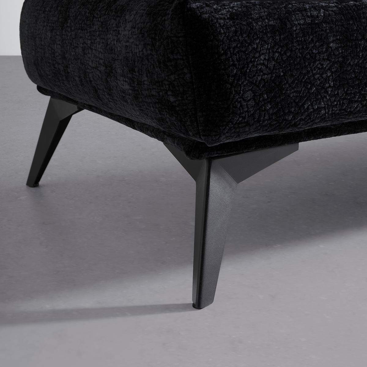 Pall Ottawa i textil svart  - svart, Modern, metall/textil (122/47/68cm) - Premium Living