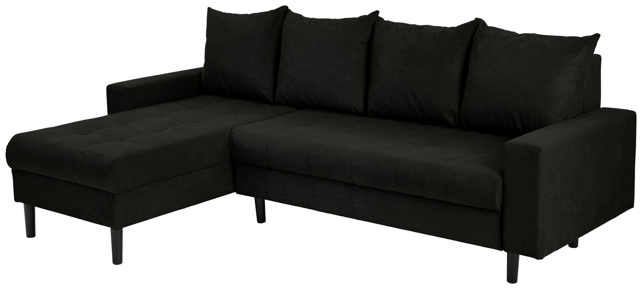 ECKSOFA in Webstoff Schwarz  - Schwarz, Konventionell, Kunststoff/Textil (157/231cm) - P & B