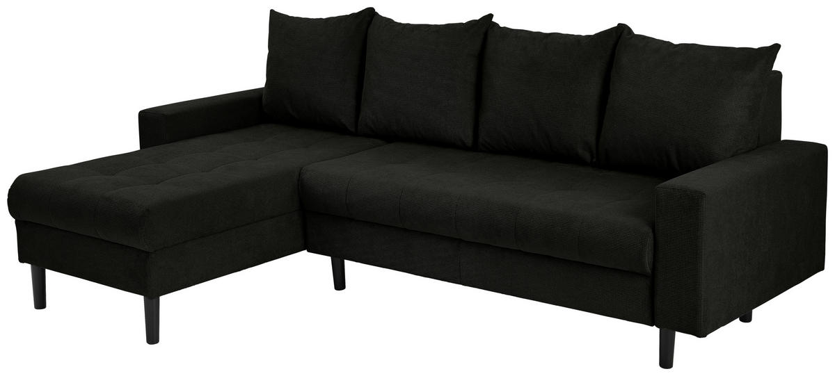 ECKSOFA in Webstoff Schwarz  - Schwarz, Konventionell, Kunststoff/Textil (157/231cm) - P & B