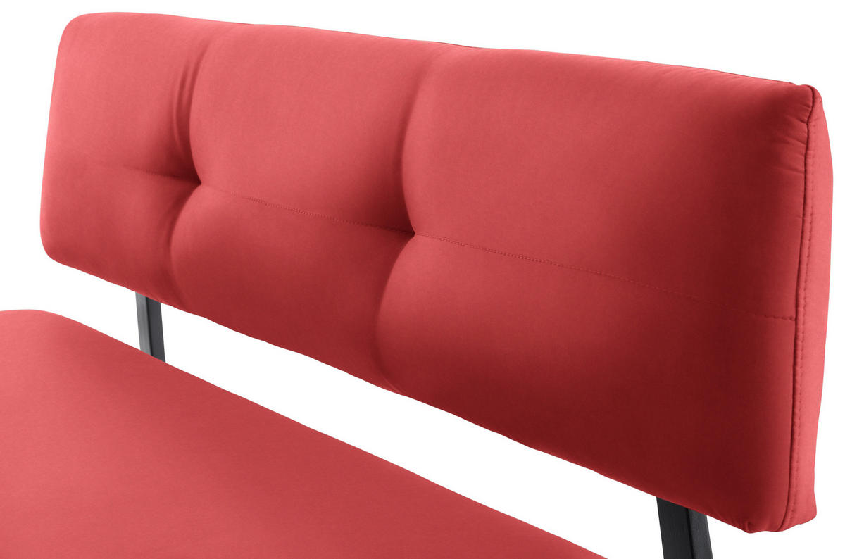 SITZBANK 180/86/60 cm  in Rot, Schwarz  - Rot/Schwarz, MODERN, Textil/Metall (180/86/60cm) - Cantus
