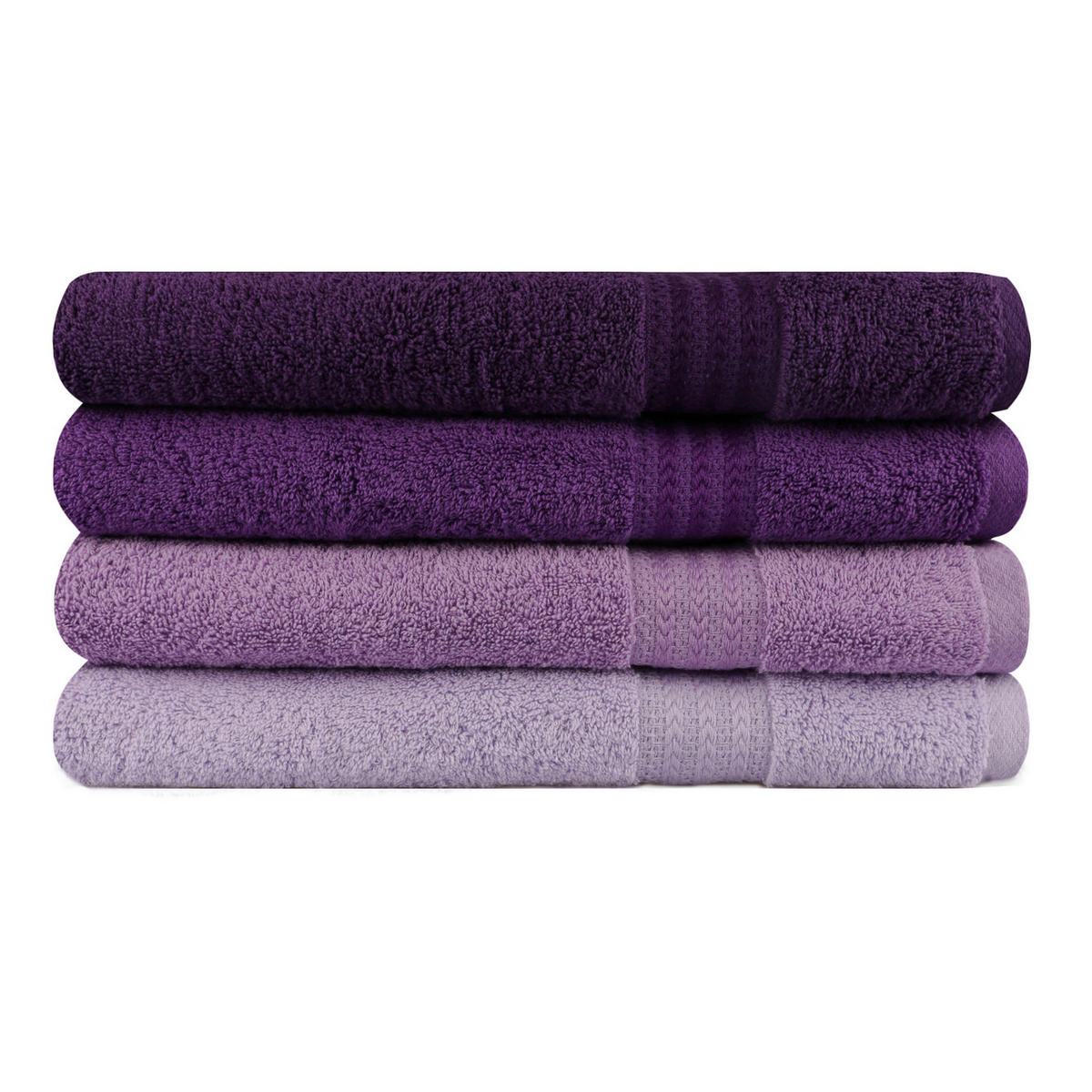 DUSCHTUCHSET Lila, Flieder, Violett 4-teilig  - Lila/Violett, Basics, Textil (70/140cm)
