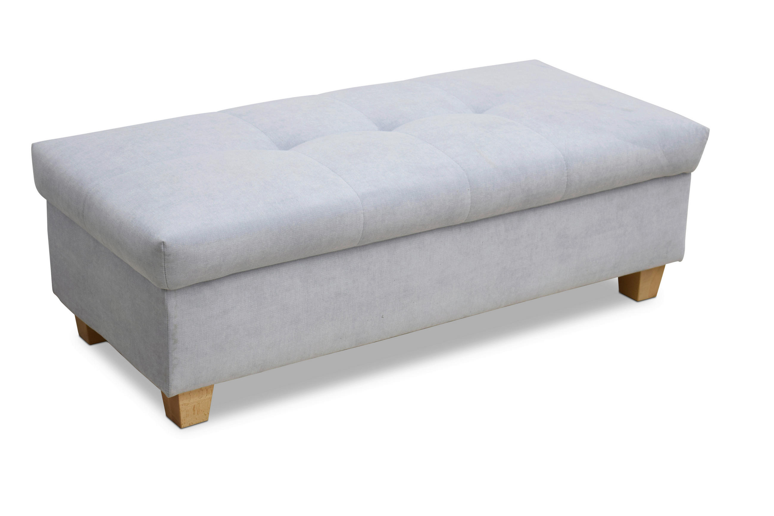 HOCKER Mikrofaser Pastellblau  - Pastellblau, KONVENTIONELL, Holz/Textil (131/42/61cm) - MID.YOU