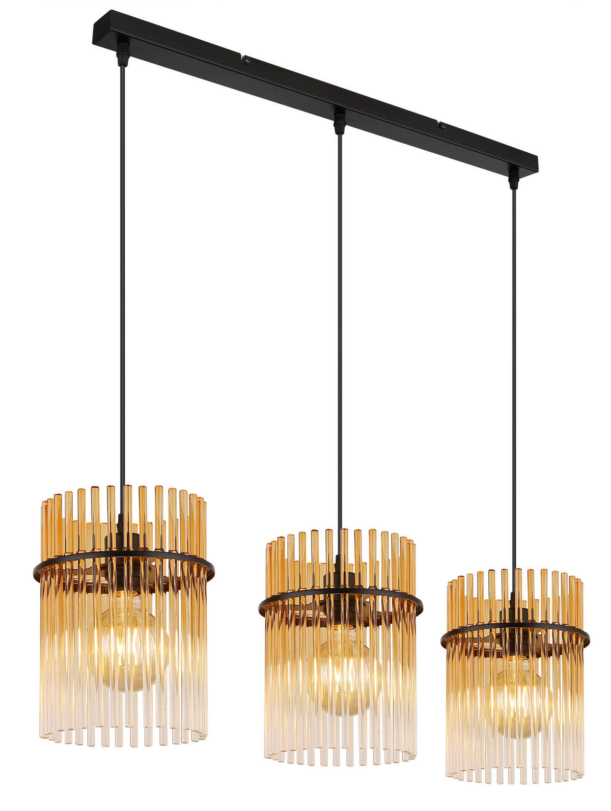 ZÁVĚSNÉ SVÍTIDLO, 80/20/140 cm  - jantarové barvy/černá, Basics, kov/plast (80/20/140cm) - Globo
