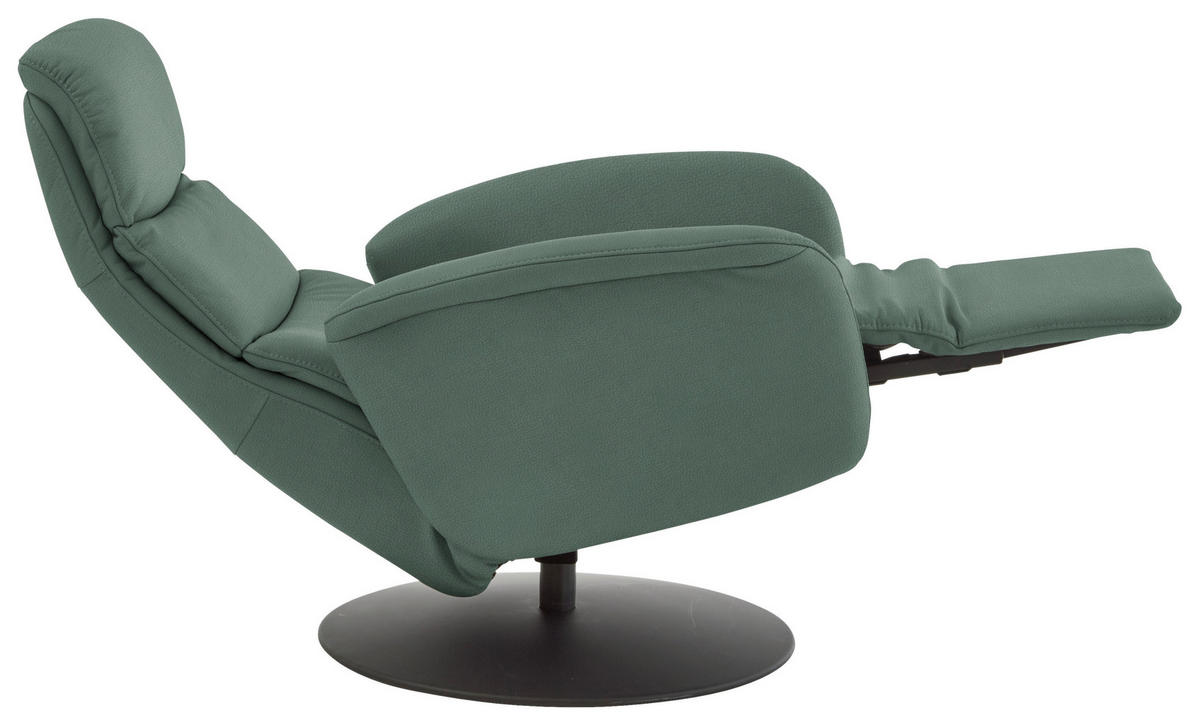 RELAXSESSEL in Leder Opal  - Opal/Schwarz, Design, Leder/Metall (76/108/86cm) - Dieter Knoll