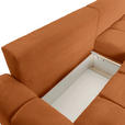 ECKSOFA Rostfarben Flachgewebe  - Rostfarben/Schwarz, KONVENTIONELL, Kunststoff/Textil (256/157cm) - Carryhome