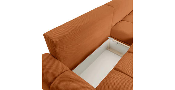 ECKSOFA Rostfarben Flachgewebe - Rostfarben/Schwarz, KONVENTIONELL, Kunststoff/Textil (256/157cm) - Carryhome