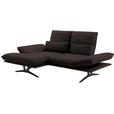 ECKSOFA in Echtleder Braun  - Gelb/Schwarz, Design, Leder/Metall (130/210cm) - Dieter Knoll