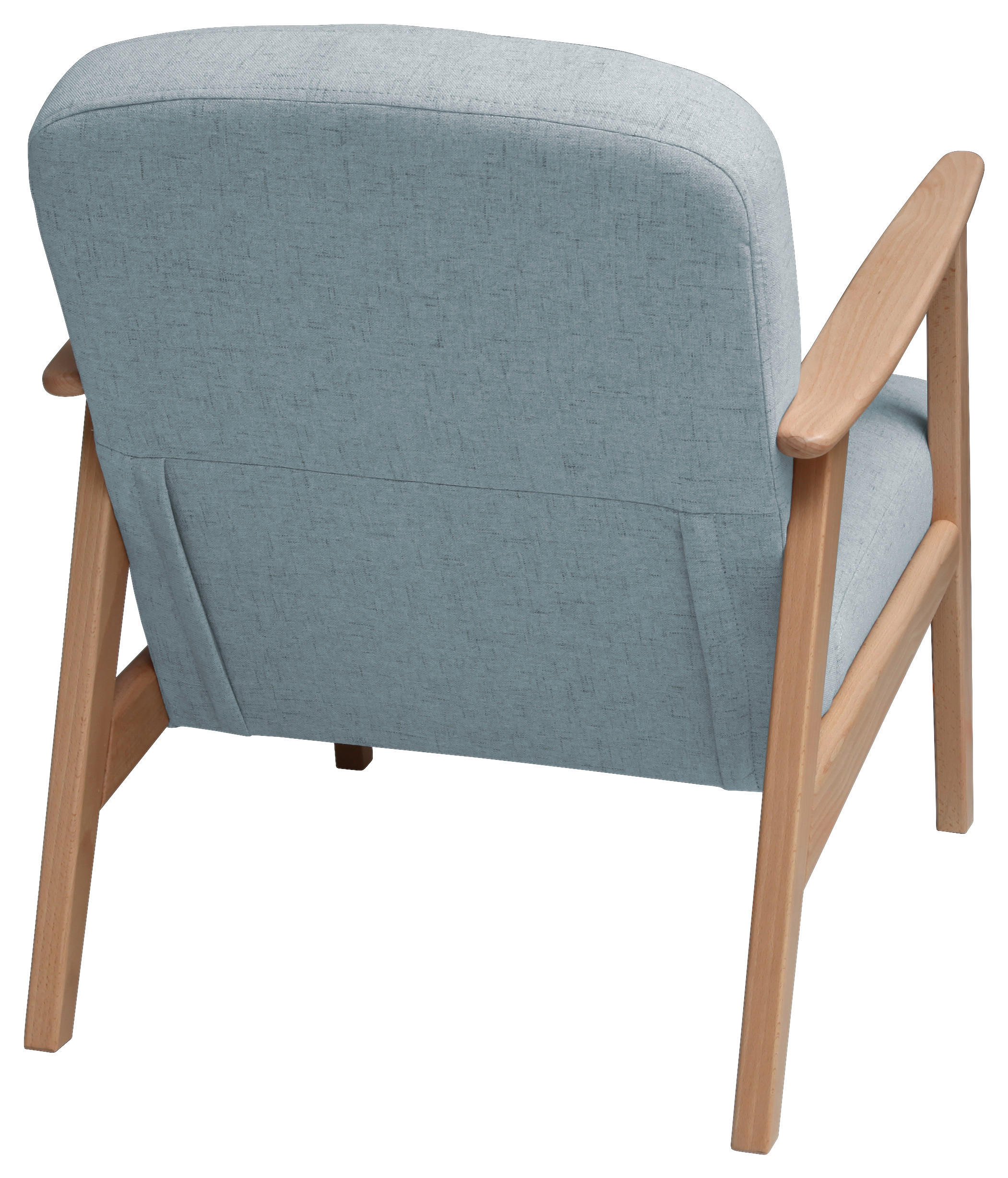 FOTELJA tekstil  boje bukve, pastelno plava   - pastelno plava/boje bukve, Moderno, tekstil/drvo (63/78/78cm)