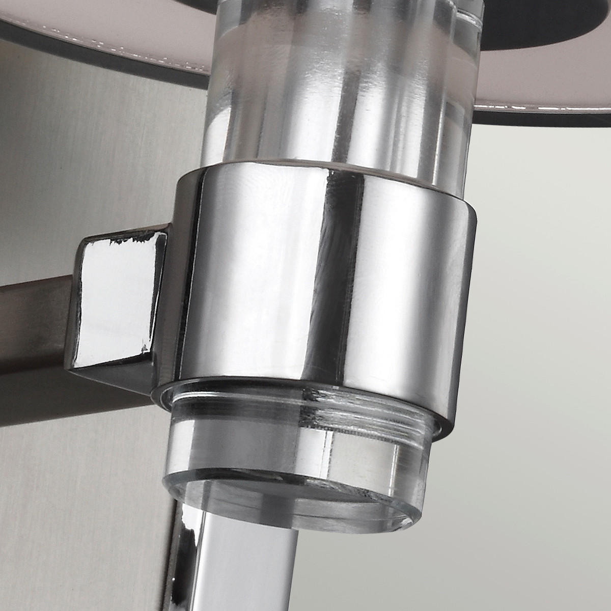 WANDLEUCHTE Prospect 12,8/16,5/24,8 cm   - Chromfarben/Nickelfarben, KONVENTIONELL, Glas/Metall (12,8/16,5/24,8cm) - Elstead Lighting