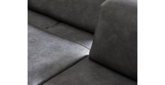 3-SITZER-SOFA in Leder Schwarz  - Edelstahlfarben/Schwarz, Design, Leder/Metall (250/78/105cm) - Ambiente