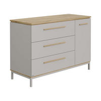 WICKELKOMMODE Eichefarben, Hellgrau  - Eichefarben/Hellgrau, Basics, Holz/Holzwerkstoff (135,3/95,9/55,6cm) - Paidi