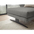 ECKSOFA Hellgrau Flachgewebe  - Hellgrau/Schwarz, Design, Textil/Metall (176-217/279-327cm) - Dieter Knoll