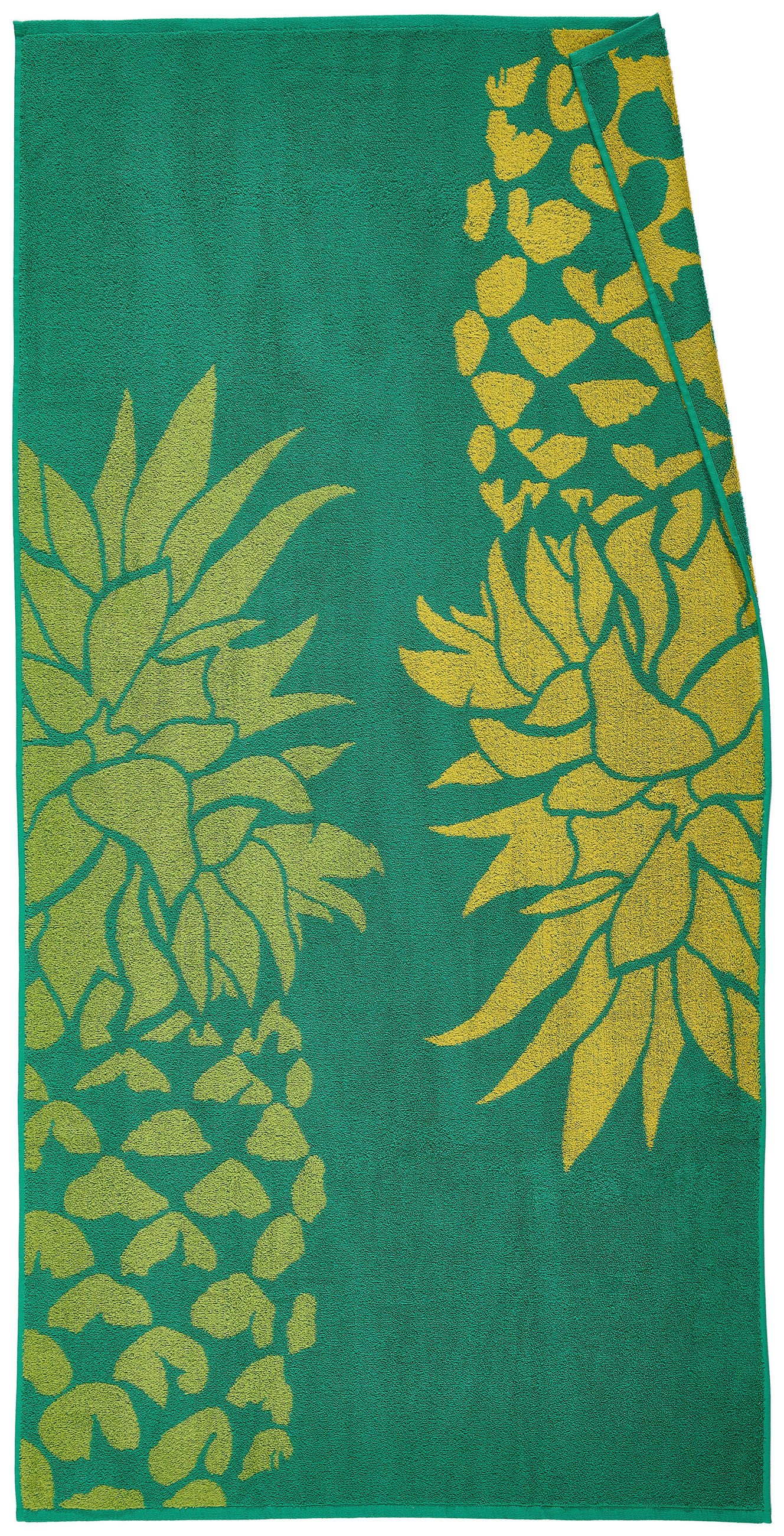 STRANDTUCH Gelb, Grün 90/180 cm  - Gelb/Grün, Textil (90/180cm) - Esposa