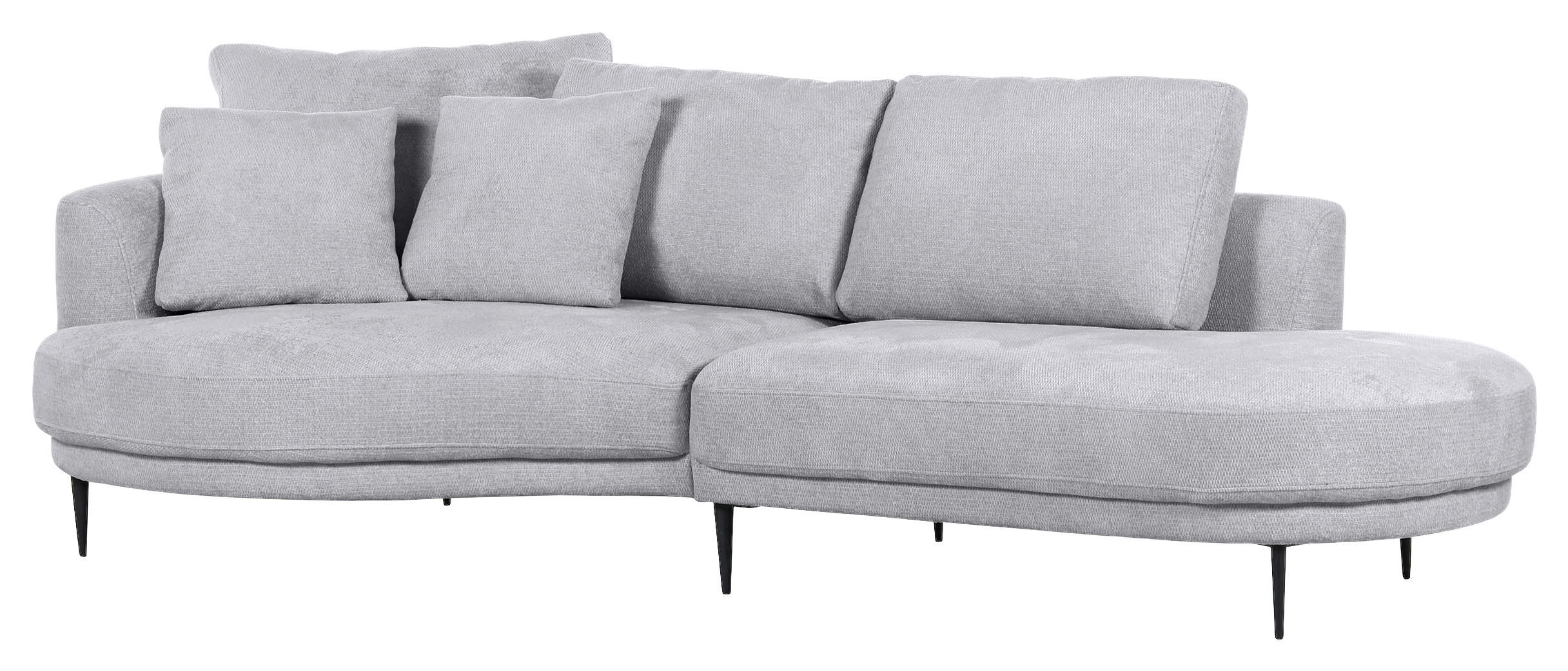 ECKSOFA in Chenille Grau  - Schwarz/Grau, Konventionell, Textil/Metall (140/275cm) - Carryhome