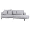 ECKSOFA in Chenille Grau  - Schwarz/Grau, Konventionell, Textil/Metall (140/275cm) - Carryhome
