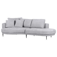 ECKSOFA in Chenille Grau  - Schwarz/Grau, Konventionell, Textil/Metall (140/275cm) - Carryhome