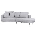 ECKSOFA in Chenille Grau  - Schwarz/Grau, KONVENTIONELL, Textil/Metall (140/275cm) - Carryhome