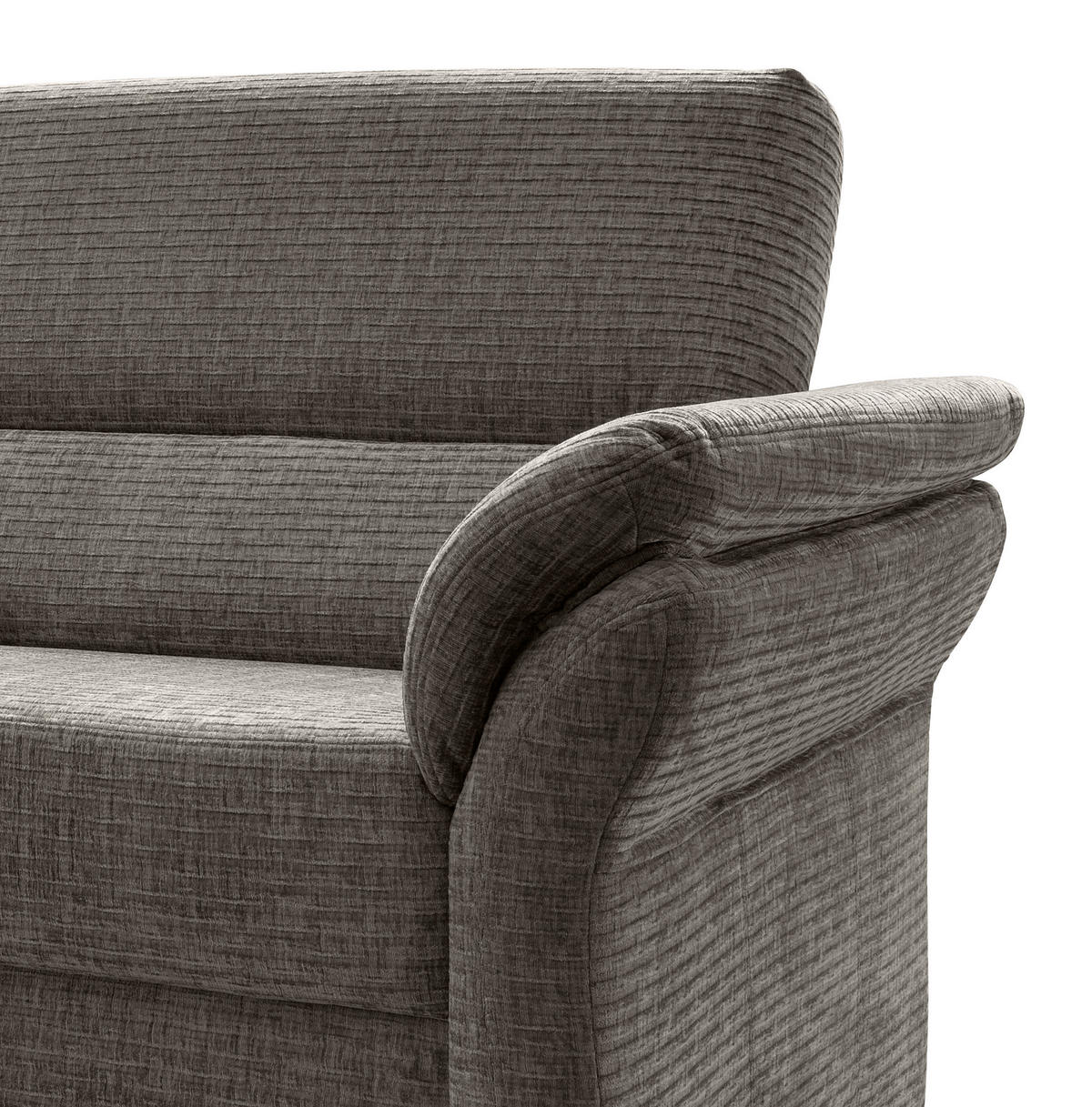 3-SITZER-SOFA in Mikrofaser Graubraun  - Graubraun/Schwarz, Modern, Holz/Textil (192/90/89cm) - Livetastic