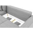 ECKSOFA Grau Cord  inkl. Zierkissen, Rückenkissen, Bettkasten, Schlaffunktion, Rücken echt, Liegefläche im Originalstoff  - Chromfarben/Grau, KONVENTIONELL, Kunststoff/Textil (195/293cm) - Carryhome