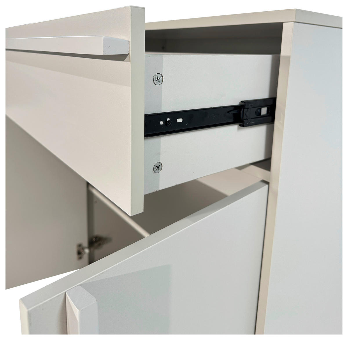 KOMMODE WABI  in 80/101/40 cm  - Hellgrau/Schwarz, Design, Holz/Holzwerkstoff (80/101/40cm) - Xora