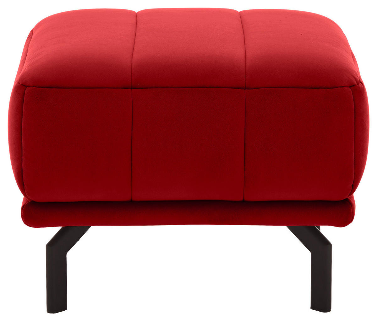 ECKSOFA Rot Velours  - Rot/Schwarz, Design, Textil/Metall (195/293cm) - Beldomo Style