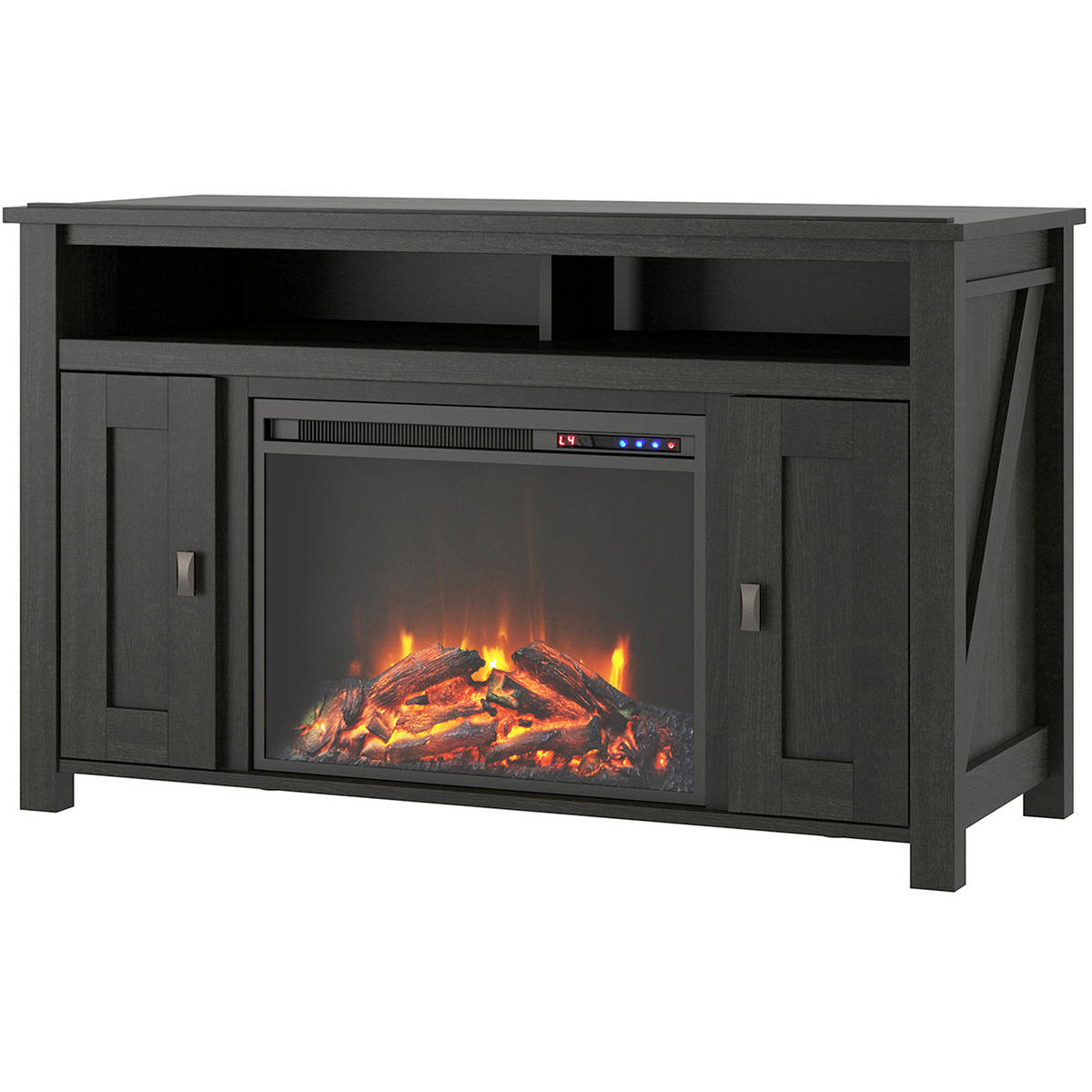 LOWBOARD Farmington  in 121/75/40 cm  - Schwarz, Design, Glas/Holzwerkstoff (121/75/40cm) - MID.YOU