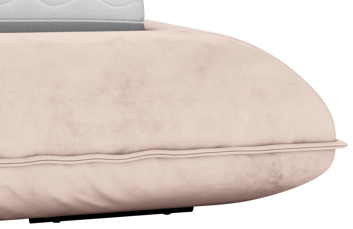 POLSTERBETT 180/200 cm,  in Hellrosa,  - Hellrosa/Schwarz, Design, Textil/Metall (180/200cm) - Belluti