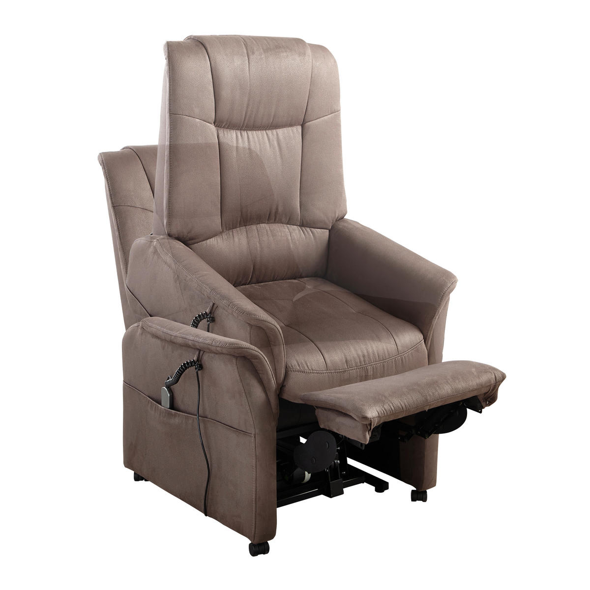 FERNSEHSESSEL  mit Relaxfunktion, Aufstehhilfe Mikrofaser Grau  - Graubraun/Schwarz, KONVENTIONELL, Kunststoff/Textil (77/85-109/87-158cm) - Cantus