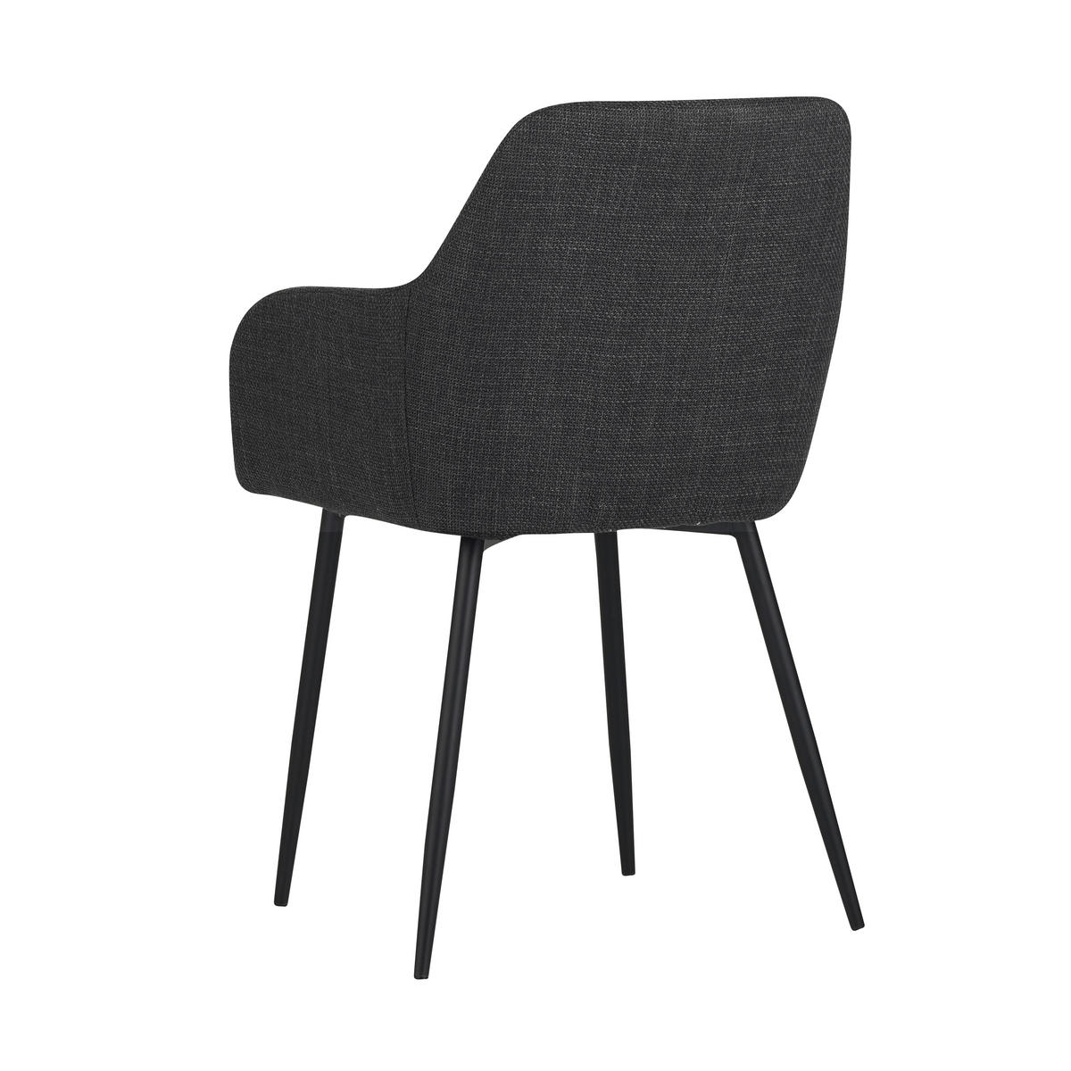 ARMLEHNSTUHL  in Stahl Webstoff  - Anthrazit/Schwarz, MODERN, Textil/Metall (55/84/61cm) - Livetastic
