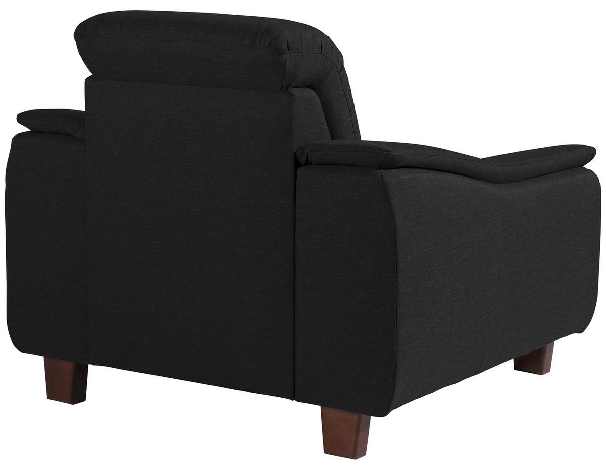 SESSEL in Flachgewebe Schwarz  - Nussbaumfarben/Schwarz, Design, Holz/Textil (100/87/82cm) - Max Winzer