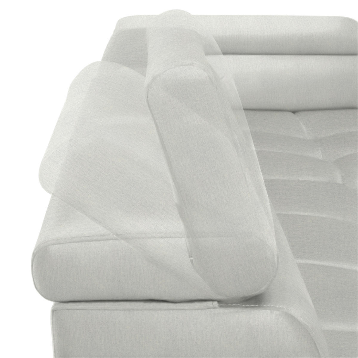 ECKSOFA in Samt, Webstoff Creme  - Creme/Schwarz, Design, Textil/Metall (270/177cm) - Welnova