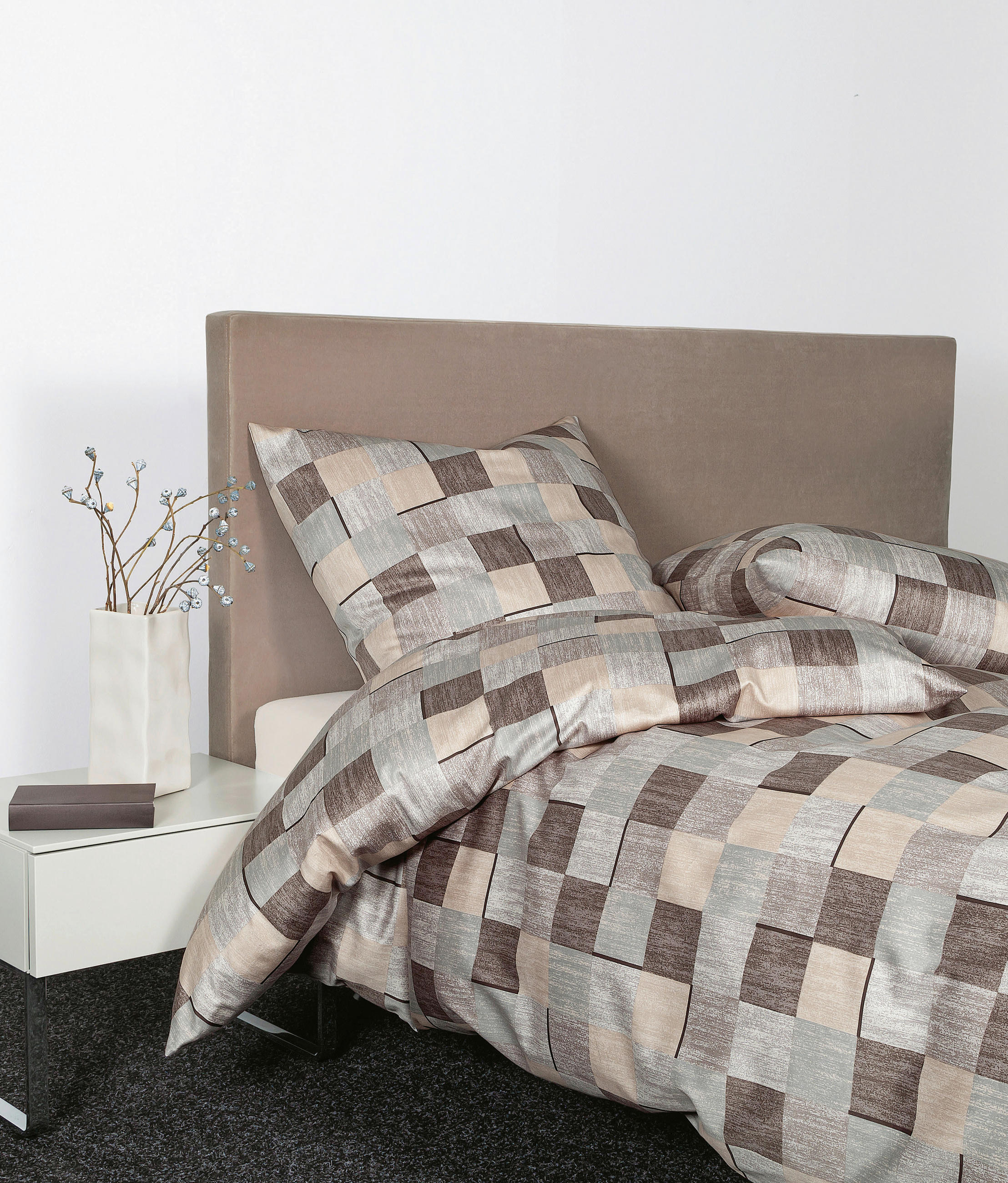 BETTWÄSCHE PALERMO Makosatin 135/200 cm  - Beige/Naturfarben, Design, Textil (135/200cm) - Janine
