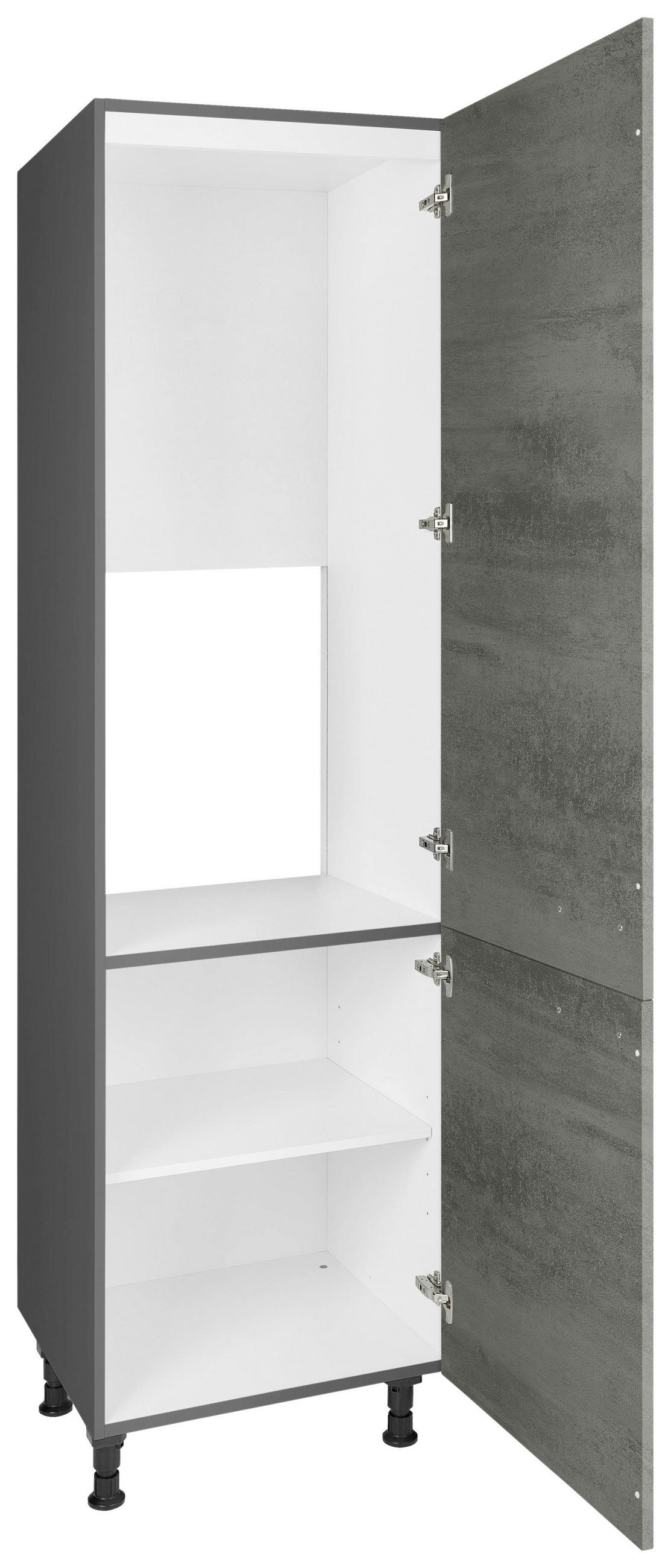 GERÄTEUMBAUSCHRANK 60/216,6/58 cm  in Schieferfarben  - Schieferfarben/Edelstahlfarben, MODERN, Holzwerkstoff/Metall (60/216,6/58cm) - Nobilia