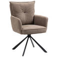 ARMLEHNSTUHL  in Eisen Cord  - Schwarz/Braun, Design, Textil/Metall (60/95/67cm) - Novel