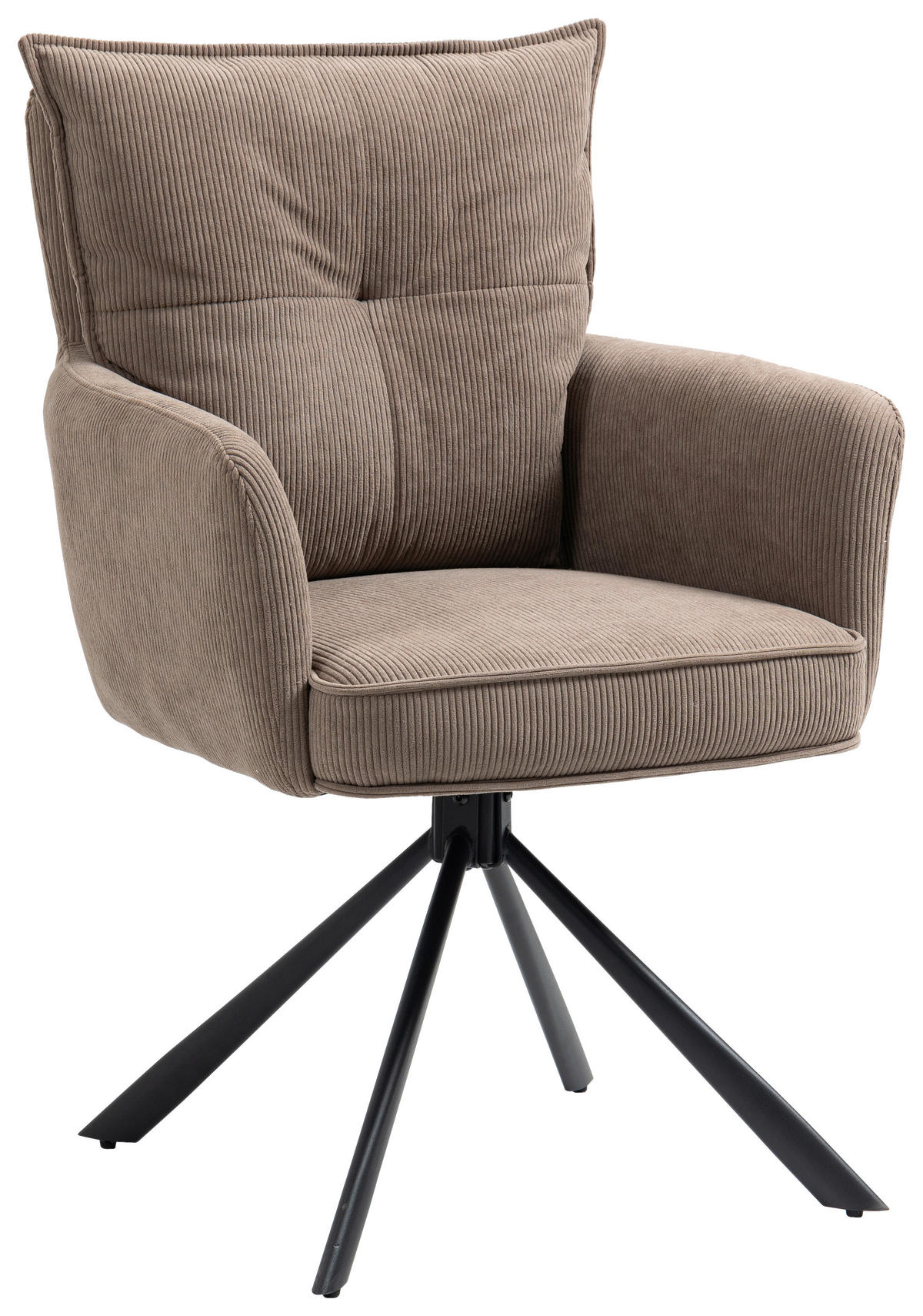 ARMLEHNSTUHL  in Eisen Cord  - Schwarz/Braun, Design, Textil/Metall (60/95/67cm) - Novel