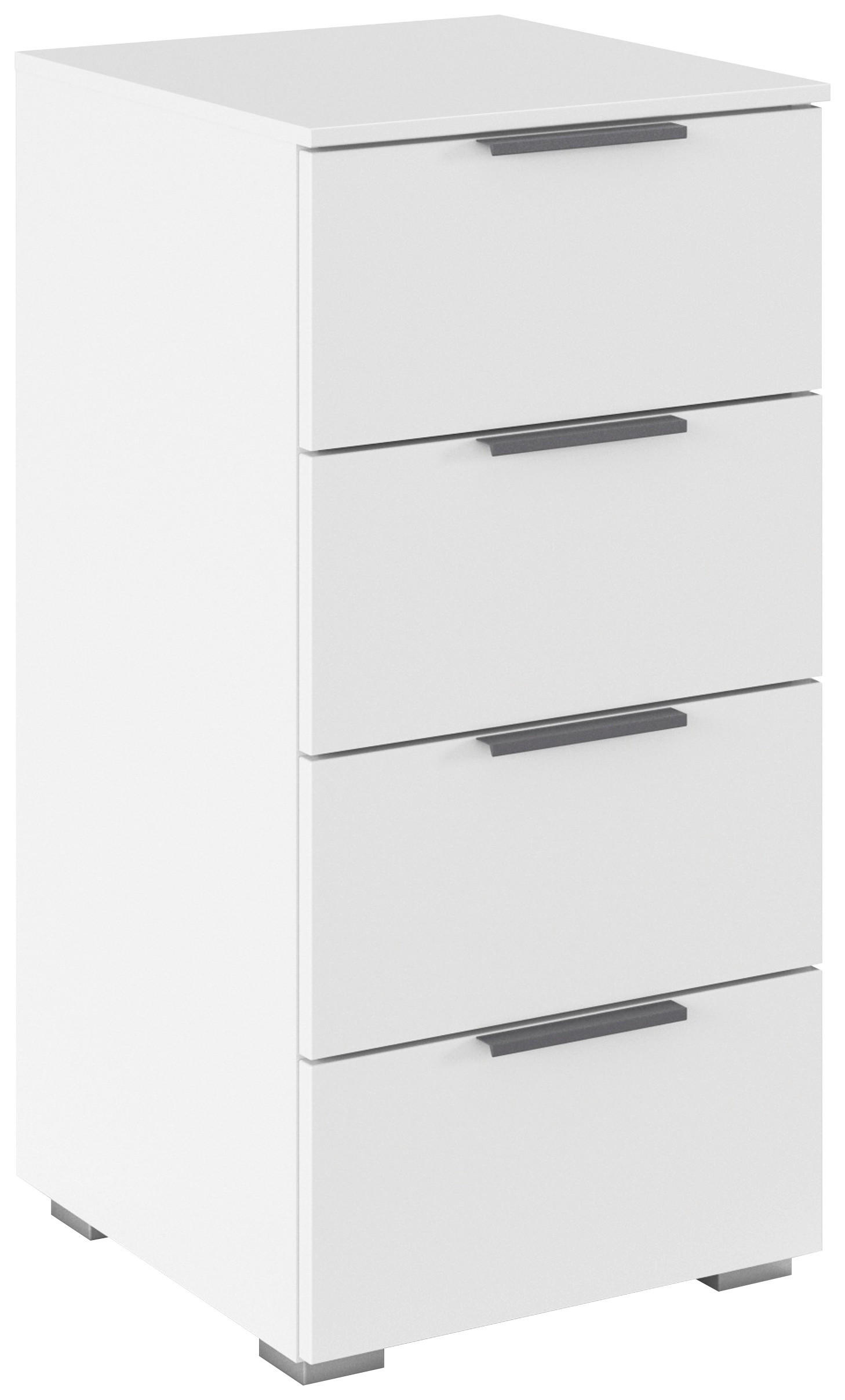 NACHTKÄSTCHEN 40/81/42 cm  in Weiß  - Alufarben/Weiß, MODERN, Holzwerkstoff (40/81/42cm) - Rauch Möbel