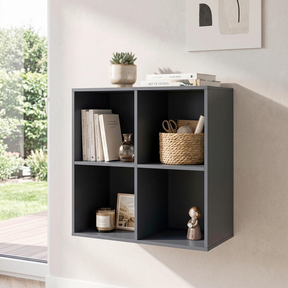 WANDREGAL Dunkelgrau  - Dunkelgrau, Basics, Holzwerkstoff (69/69/30cm)