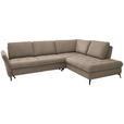 ECKSOFA in Flachgewebe Beige  - Beige/Schwarz, Natur, Textil/Metall (288/233cm) - Valnatura