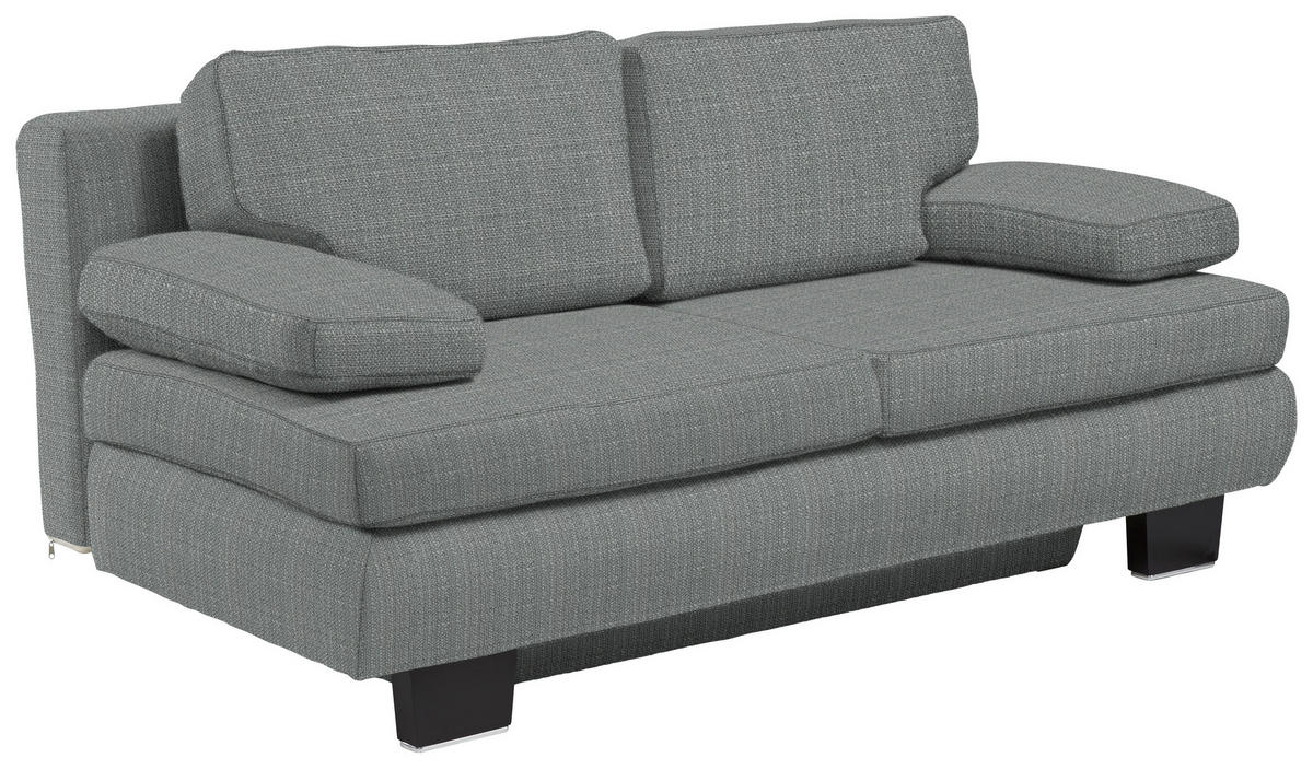 SCHLAFSOFA in Textil Grau  - Wengefarben/Grau, Design, Holz/Textil (203/94/100cm) - Novel