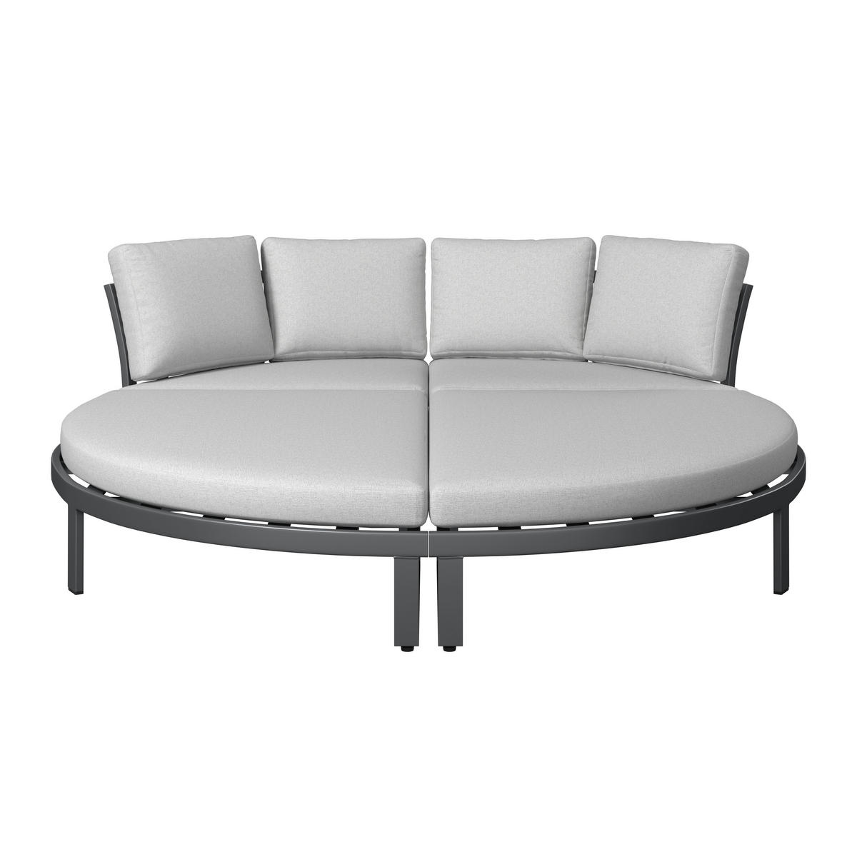 SONNENINSEL 200/66/200 cm  - Anthrazit/Grau, MODERN, Textil/Metall (200/66/200cm) - Ambia Garden