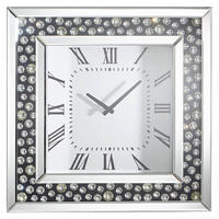 NÁSTĚNNÉ HODINY, černá, barvy stříbra, 50/50/5 cm - černá/barvy stříbra, Design, kompozitní dřevo/sklo (50/50/5cm) - Xora