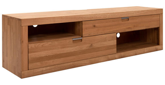 TV-ELEMENT Holz Wildeiche  - Wildeiche/Alufarben, Natur, Holz (200/54/42cm) - Carryhome
