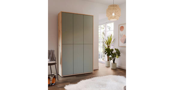 SCHUHSCHRANK 109,2/191,9/34,9 cm  - Salbeigrün/Eiche Artisan, MODERN, Holzwerkstoff/Kunststoff (109,2/191,9/34,9cm) - Xora