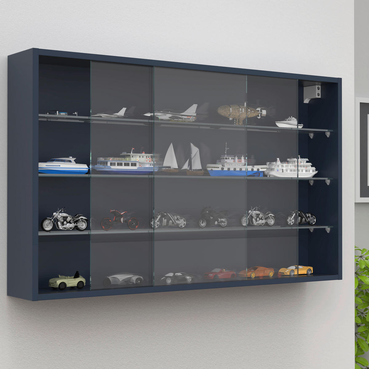 HÄNGEVITRINE in Anthrazit   - Anthrazit, Design, Glas/Holzwerkstoff (100/60/15cm) - MID.YOU