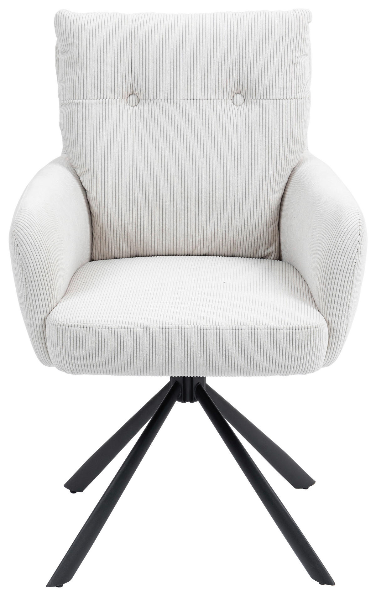 ARMLEHNSTUHL  in Eisen Cord  - Creme/Schwarz, KONVENTIONELL, Textil/Metall (60/95/67cm) - MID.YOU